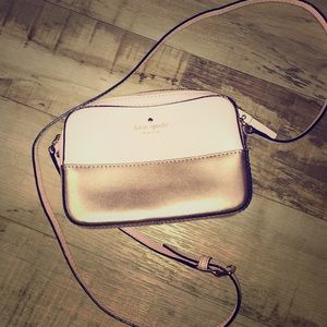 Pink and Rose Gold Kate Spade Mini Crossbody Bag
